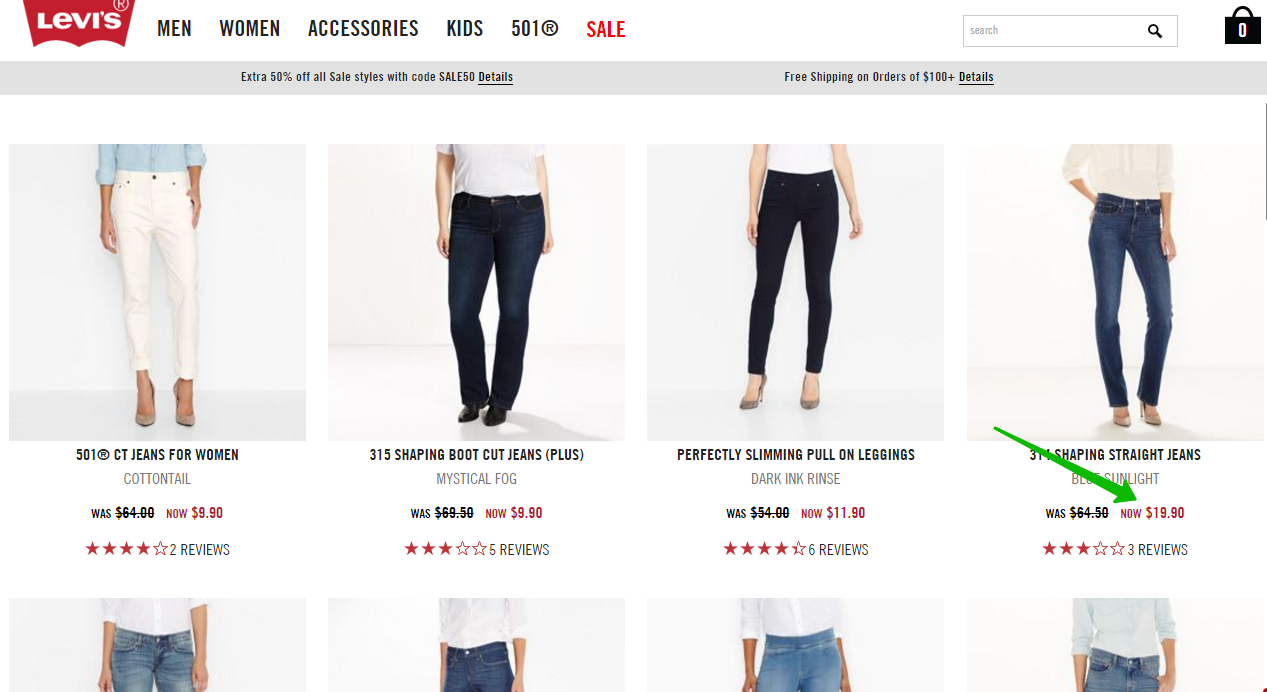 Выбираем джинсы в интернет-магазине США